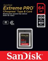SanDisk 64GB Extreme Pro CFexpress Card Type B (R:1500MB/s W:800MB/s) (SDCFE-064G)