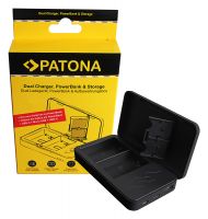 PATONA 9891 Dual charger with Powerbank function and memory card storage for Canon LP-E6
